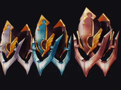 Claw Hand Classic Claws Glove Blade Cutting Edged Wedge Low-poly 3D model