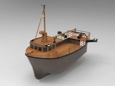 Fishing Ship Low-poly 3D model
