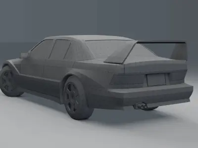 Mercedes-Benz Evolution II 190E Free low-poly 3D model