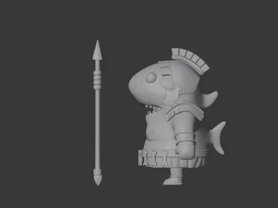 3d lowpoly shark model Low-poly 3D model