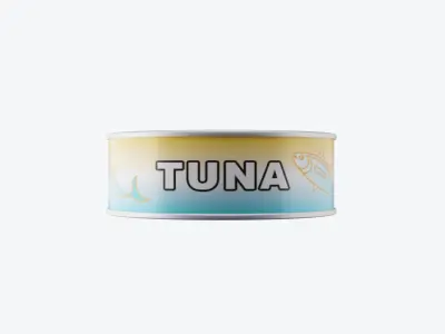 Tuna Can Texturized Oil glossy 3D model