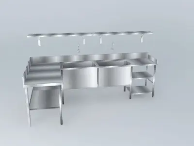 Kit207 Bench Stainless Steel L by Alex Marques Free 3D model