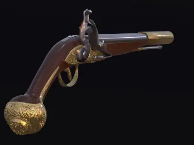 flint pistol 3D model