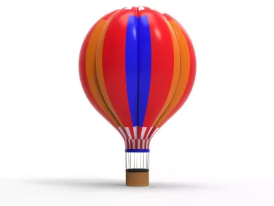 HOT AIR BALOON Low-poly 3D model