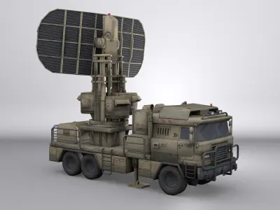 Military Radar Truck Low-poly 3D model