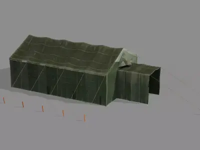 Military Tent Game Ready Low-Poly 3D Model Low-poly 3D model