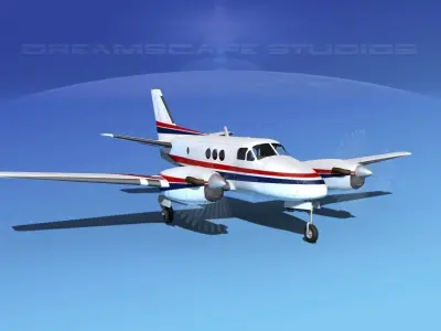 Beechcraft King Air C100 V08 3D model