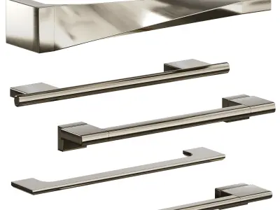 Handles door 6 Materials 3D model