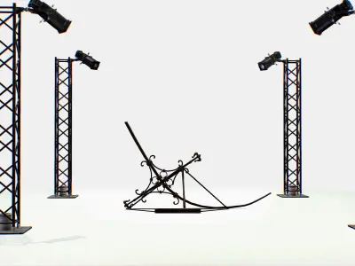 Church of Reconciliation cross Berlin Wall Low-poly 3D model