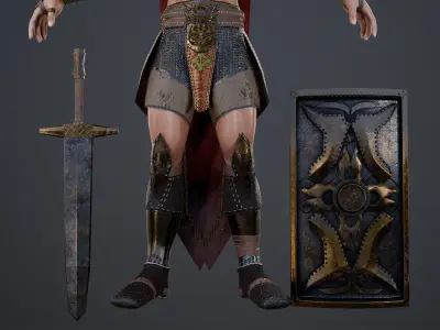Gladiator Low-poly 3D model