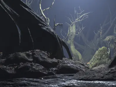 Fantasy Swamp Forest Trees 3D model