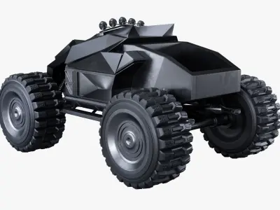 Sci-fi Car PBR Low-poly 3D model