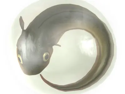 Fish larva Low-poly 3D model