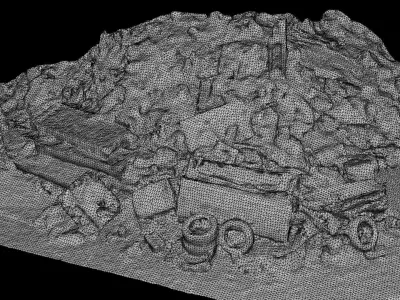 trash pile mixed trash front part photogrammetry Low-poly 3D model