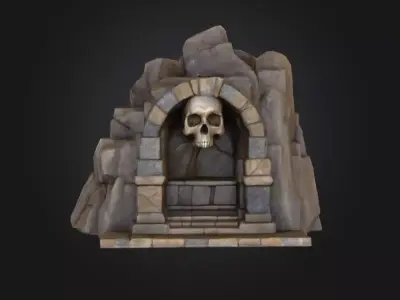 Skull Altar Low-poly 3D model