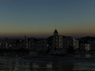 City a part of Hong Kong 3D model