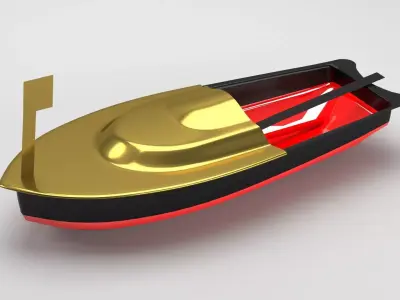 Steam Boat Toy 3d Model Low-poly 3D model