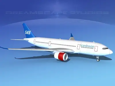 Airbus A350-800 Scandinavian 3D model