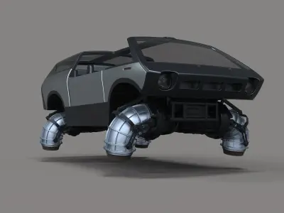 Flying jet car 3D model