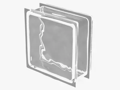 Clear Wave Glass Block 3D model
