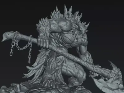 Warrior Goremaw Stalker Brutal Hunter STL 3D print model