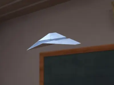 Paper plane Low-poly 3D model