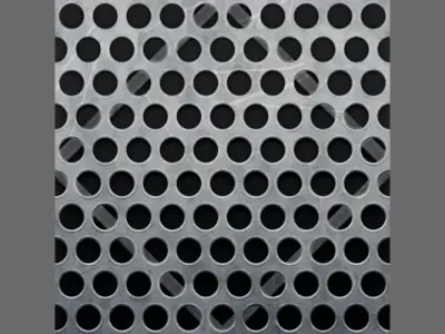 Circular Metal Grate Seamless PBR Material Texture
