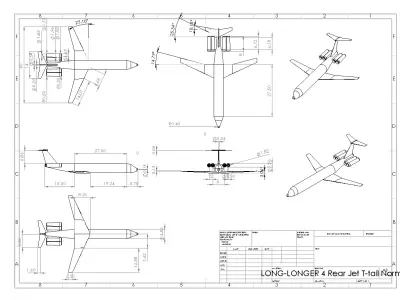 Il-62 Style Quad Jetliner - Custom Soviet Plane Low-poly 3D model