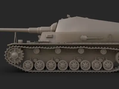 Tank K18 Auf Panzer Clay Mental Ray 3D model