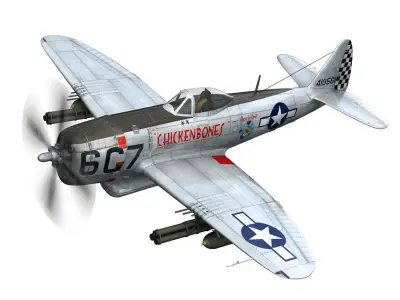 Republic P-47D Thunderbolt - Chickenbones 3D model
