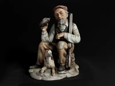 Decoration - Kitsch French Statue 01 - Free low-poly 3D model