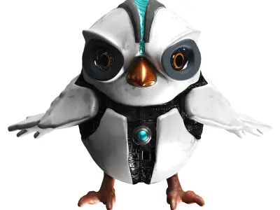 Bird Robot Low-poly 3D model