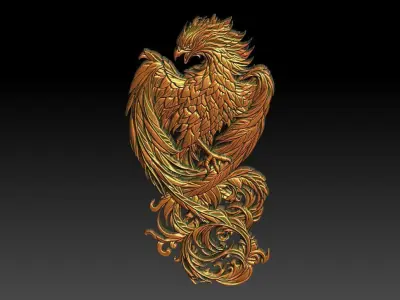 4 phoenix CNC Relief Model Free 3D print model