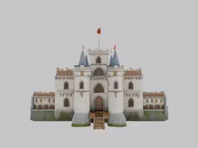 Majestic Gothic Castle 3D Model Low-poly 3D model