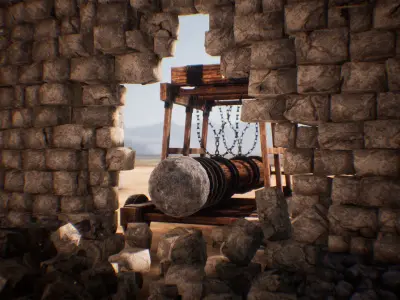 Medieval Siege Engines  11 Assets Low-poly 3D model