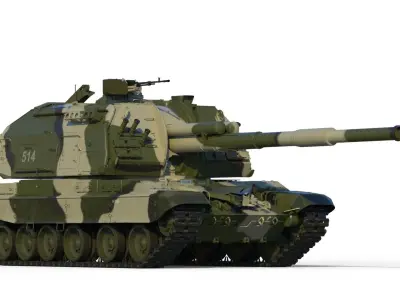 Msta-S 2S19 Self-propelled howitzer 3D model