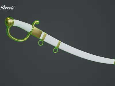 Sabre gold sword 3D model