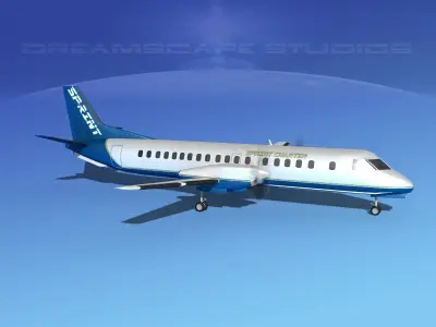 SAAB 2000 Sprint Charter 3D model