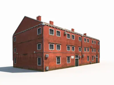 Old Red House 176 Low Poly Low-poly 3D model