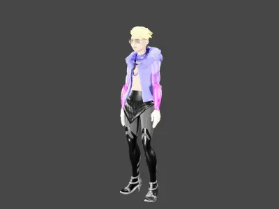 Cyberpunk Female Low-poly 3D model