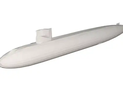 Military Ship submarine Low-poly 3D model
