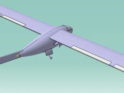 A powered glider Low-poly 3D model