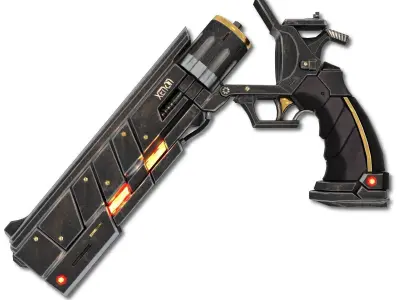 Xenon Hand Revolver Low-poly 3D model