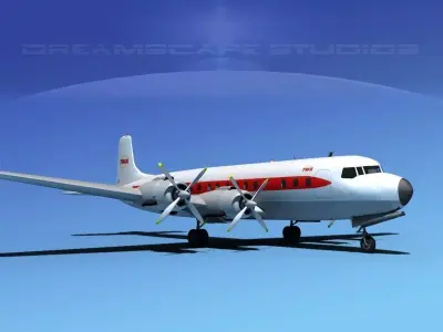 Douglas DC-7C Trans World Airlines 3D model