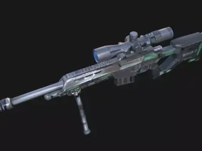 Sci-Fi Sniper Rifle Low-poly 3D model shop