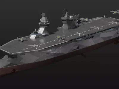 Futuristic landing assault ship 3D model