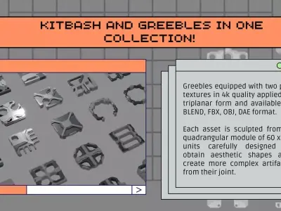 Sci Fi Greebles Collection I Free 3D model