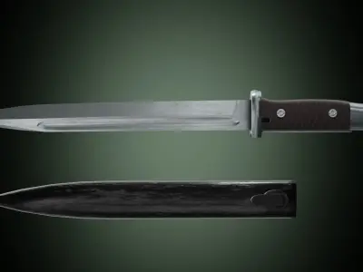 k98 bayonet Low-poly 3D model