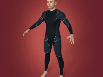 Surfer Model -- High Quality FK and IK Rigging 3D model