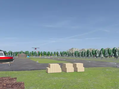 An airfield in the forest Free low-poly 3D model